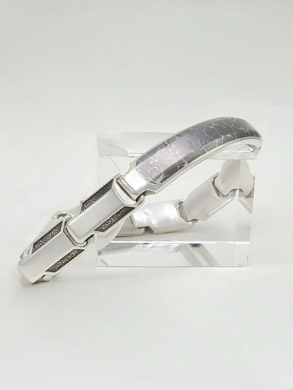 David Yurman Fused ID Bracelet in Sterling Silver w/ Meteorite - RARE